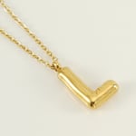 Gold color / 1 Piece Simple Series Simple Letter L Stainless Steel  Gold Color Women's Pendant Necklaces Picture12